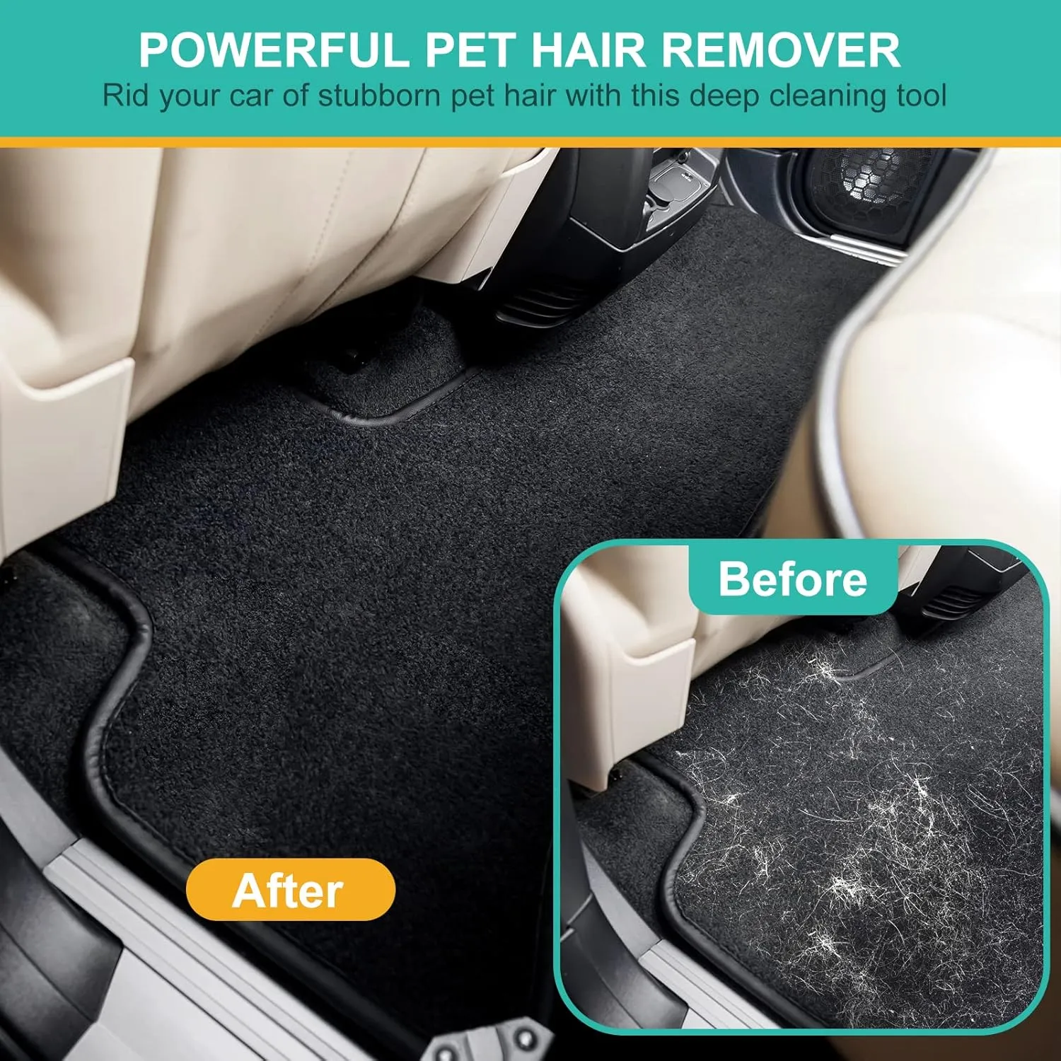 2 Pack Pet Hair Remover, Reusable Dog Hair Remover&Cat Hair Remover, Portable Lint Remover to Remove Pet Short and Long Hairs for Carpet, Car Mat, Couch, Pet Bed, Furniture, Rug-Green