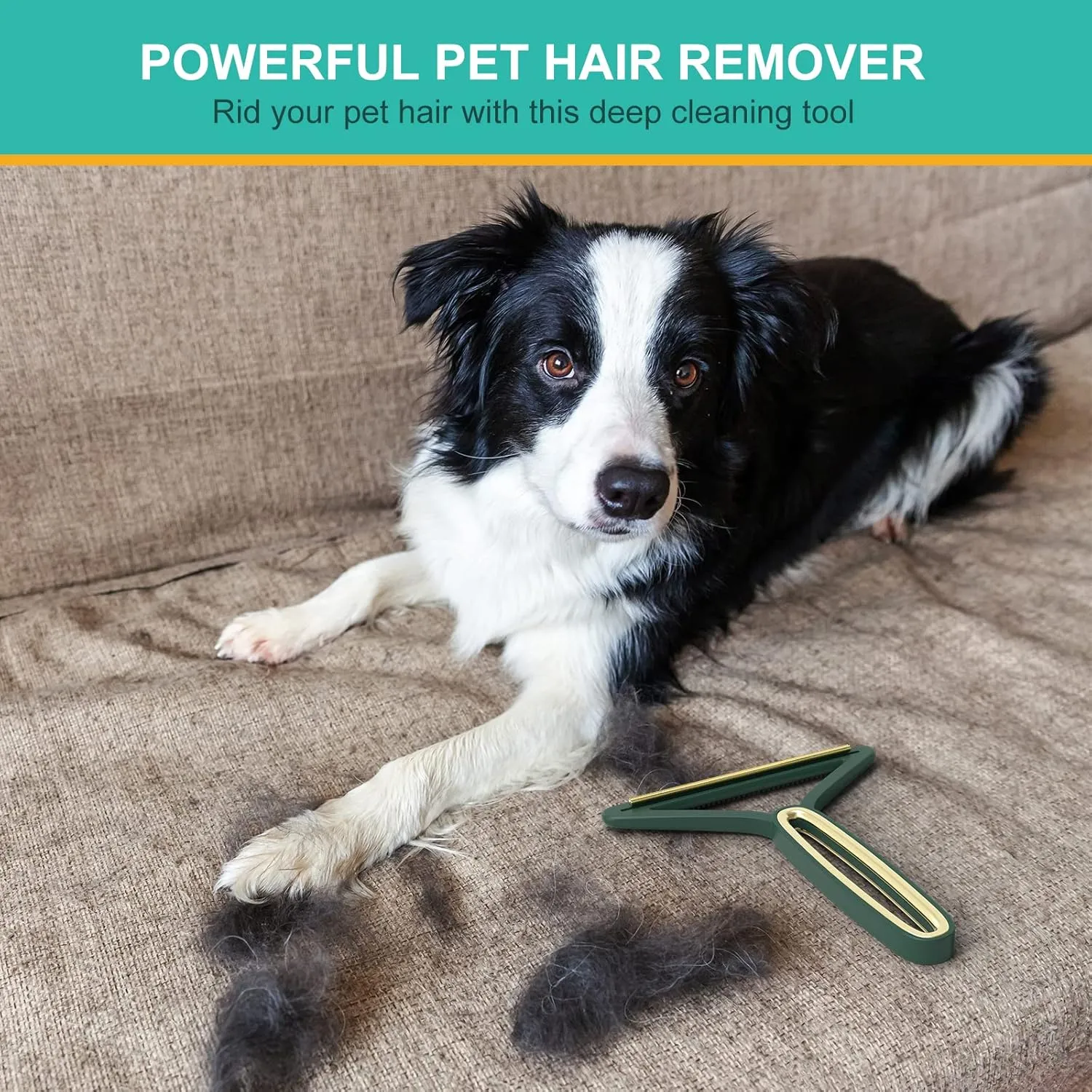 2 Pack Pet Hair Remover, Reusable Dog Hair Remover&Cat Hair Remover, Portable Lint Remover to Remove Pet Short and Long Hairs for Carpet, Car Mat, Couch, Pet Bed, Furniture, Rug-Green