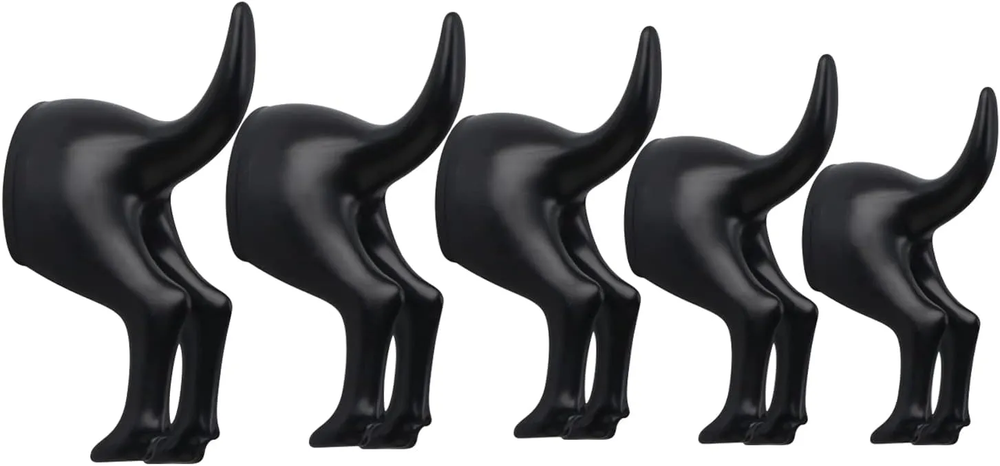 5 Pack Dog Tail Coat Hooks for Wall