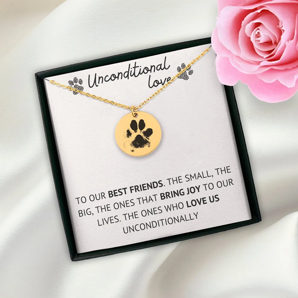 Actual Paw Print Necklace for Pet Owner Gifts
