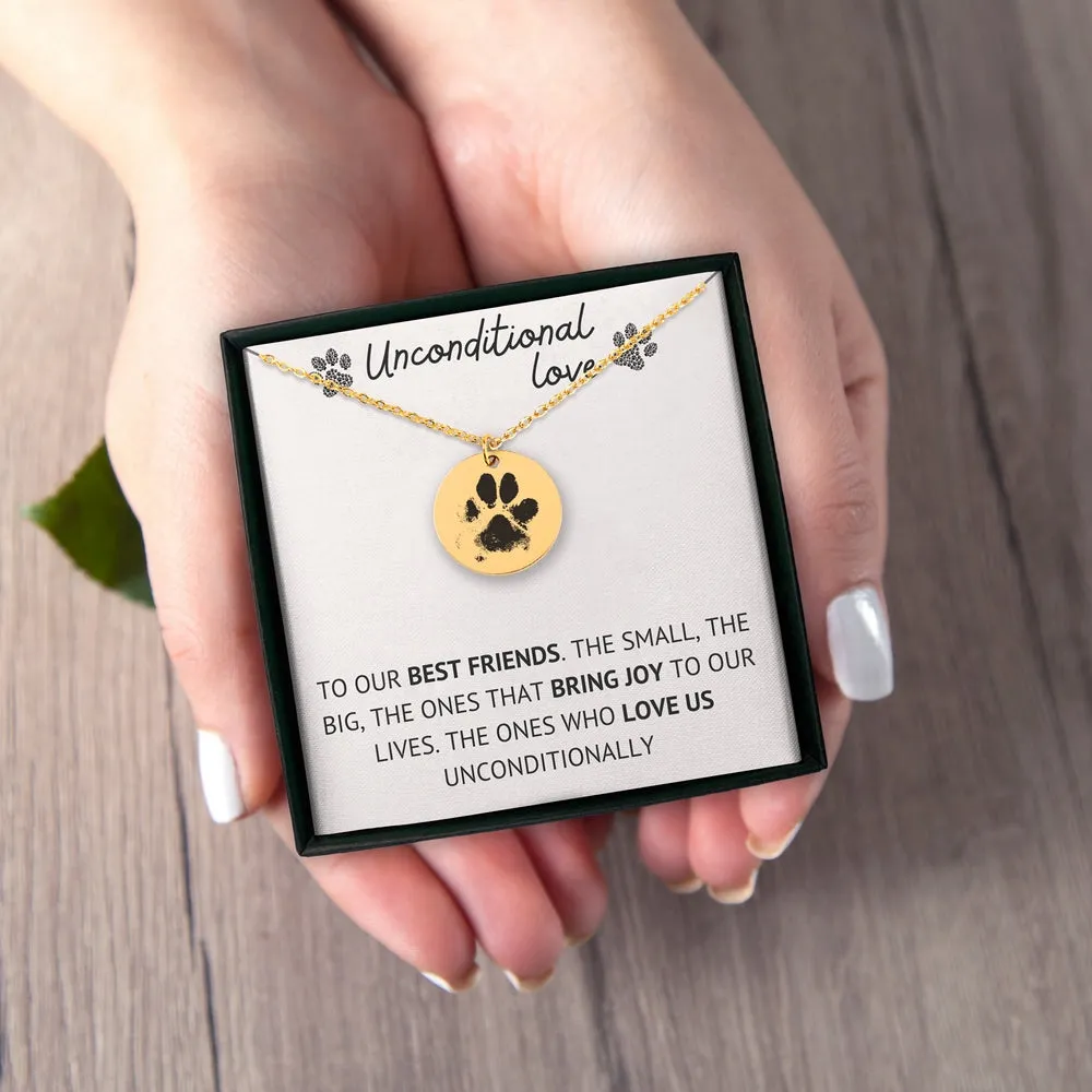 Actual Paw Print Necklace for Pet Owner Gifts