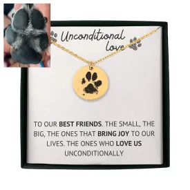 Actual Paw Print Necklace for Pet Owner Gifts