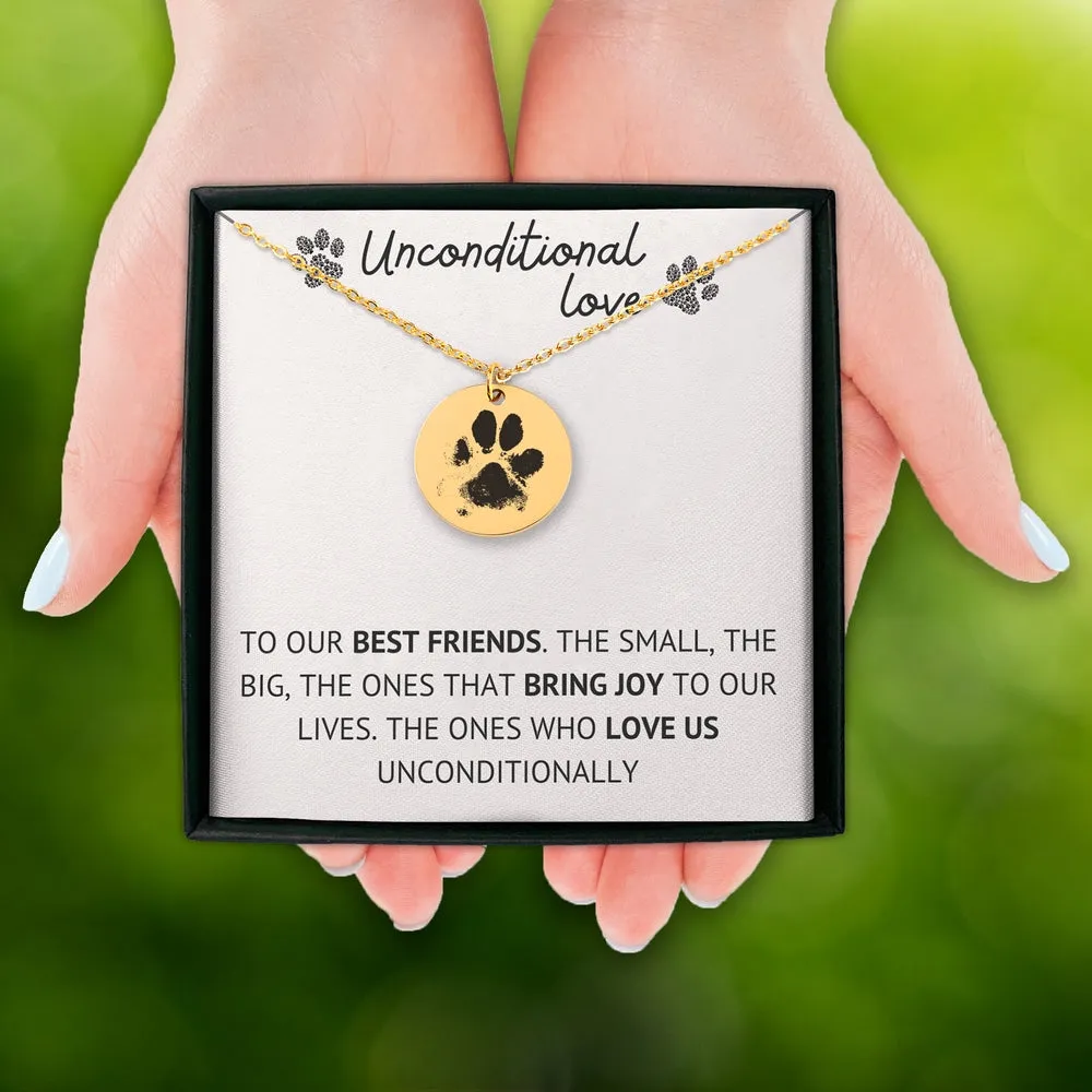 Actual Paw Print Necklace for Pet Owner Gifts