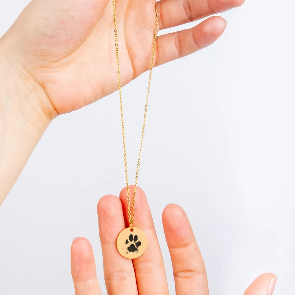 Actual Paw Print Necklace for Pet Owner Gifts