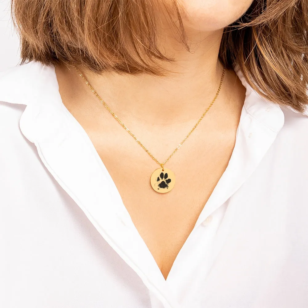 Actual Paw Print Necklace for Pet Owner Gifts
