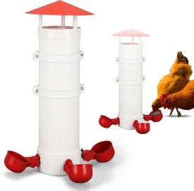 Automatic Chicken Waterer, 2 Gallon, Twin, 3 Gravity-Feed Drinking Cups, Indoor/Outdoor Coop, Poultry Water Dispenser (3 Drinking Cups - 1 PCS, 0.9 Gallon) Automatic Chicken Waterer, 2 Gallon, Twin, 3 Gravity-Feed Drinking Cups, Indoor/Outdoor Coop, Poultry Water Dispenser (3 Drinking Cups - 1 PCS, 0.9 Gallon)