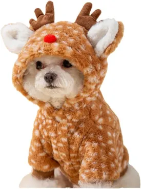 AZA Reindeer Dog Costume Fluffy Christmas Clothes Moose Coat Winter Pet Hoodies Puppy Girl Cute Coat Outfits for Small Dogs Costumes (XXLSuitable16.5lb-22lb,Moose Brown) AZA Reindeer Dog Costume Fluffy Christmas Clothes Moose Coat Winter Pet Hoodies Puppy Girl Cute Coat Outfits for Small Dogs Costumes (XXLSuitable16.5lb-22lb,Moose Brown)