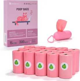 Biodegradable Pink Dog Poo Bags Lavender scent with Dispenser - 300 Large Poop Bags, Extra Thicken Strong Corn Starch Blended Compostable Leak Proof Poop Waste Bag for Dogs Biodegradable Pink Dog Poo Bags Lavender scent with Dispenser - 300 Large Poop Bags, Extra Thicken Strong Corn Starch Blended Compostable Leak Proof Poop Waste Bag for Dogs