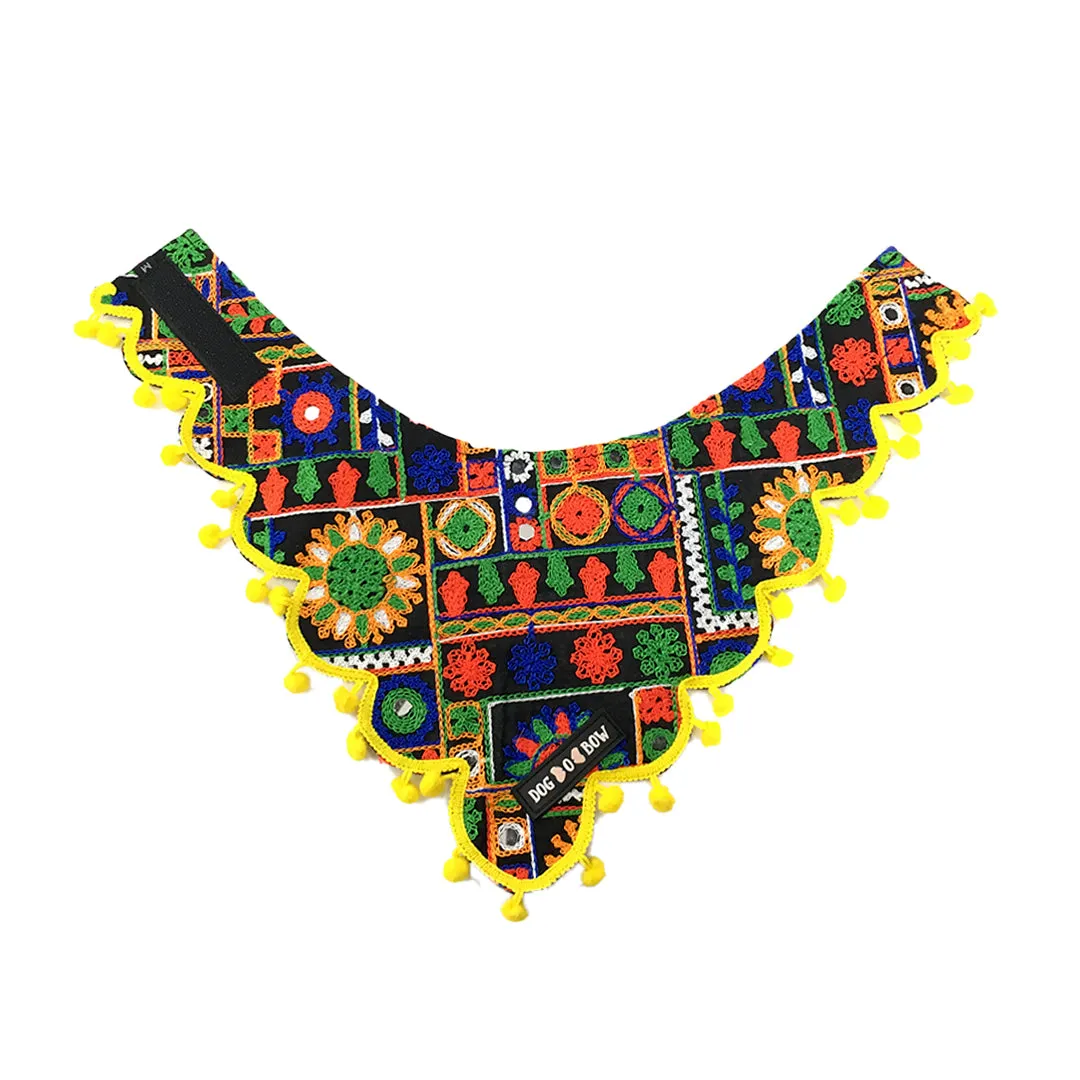 Black Embroidery Bandana