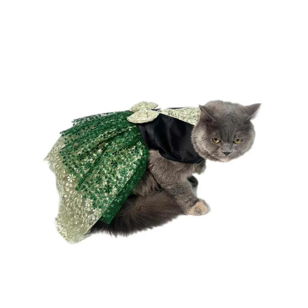 Black-Green Princess Dress