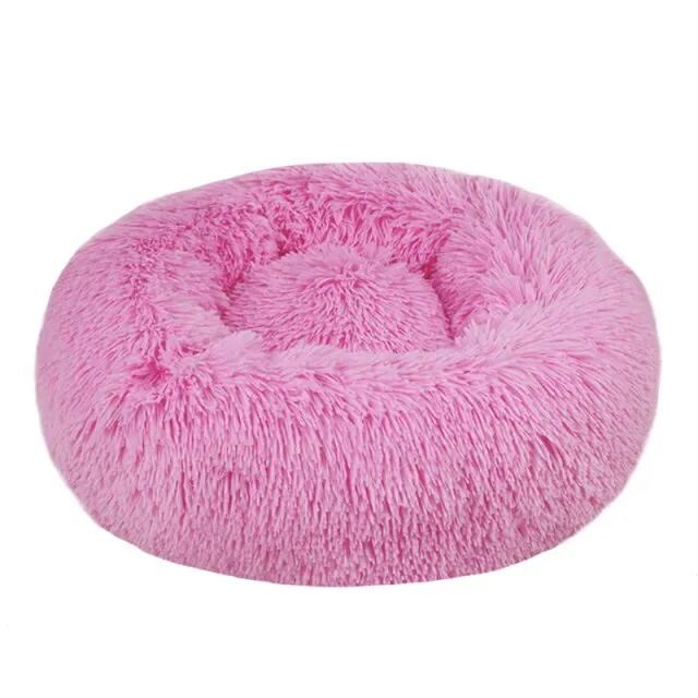 Calming Fluffy Dog Bed Lounger Cushion