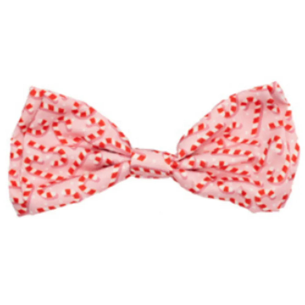 Christmas Bow Tie - FuzzYard - Candy Cane Pink