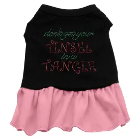 Christmas Pet Dog & Cat Dress Rhinestone, "Don't Get Your Tinsel In A Tangle"