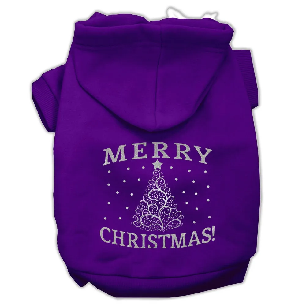 Christmas Pet Dog & Cat Hoodie Screen Printed, "Shimmer Christmas Tree"