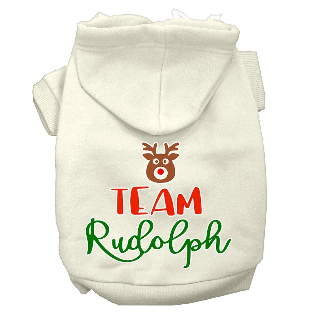 Christmas Pet Dog & Cat Hoodie Screen Printed, "Team Rudolph"