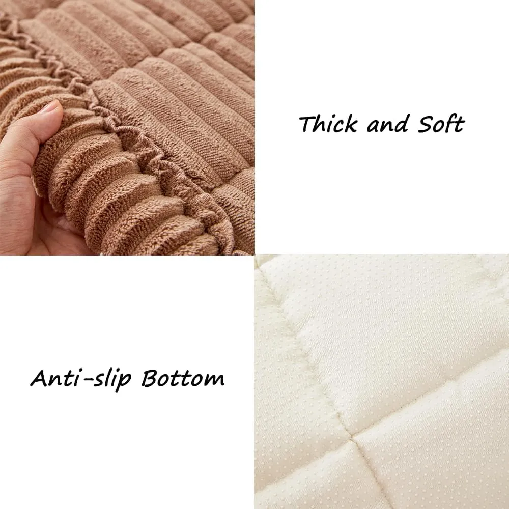 Couch Cover for Dogs Washable, Fuzzy Pet Couch Covers for 3 Cushion Sofa Pet Friendly, Non Slip Sofa Cover (Dark Brown, 27.6" x 82.7")