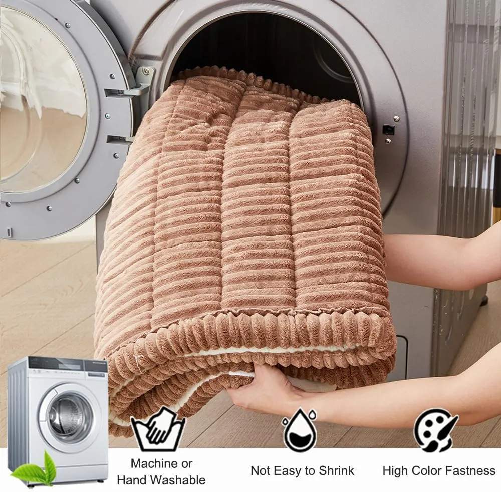 Couch Cover for Dogs Washable, Fuzzy Pet Couch Covers for 3 Cushion Sofa Pet Friendly, Non Slip Sofa Cover (Dark Brown, 27.6" x 82.7")