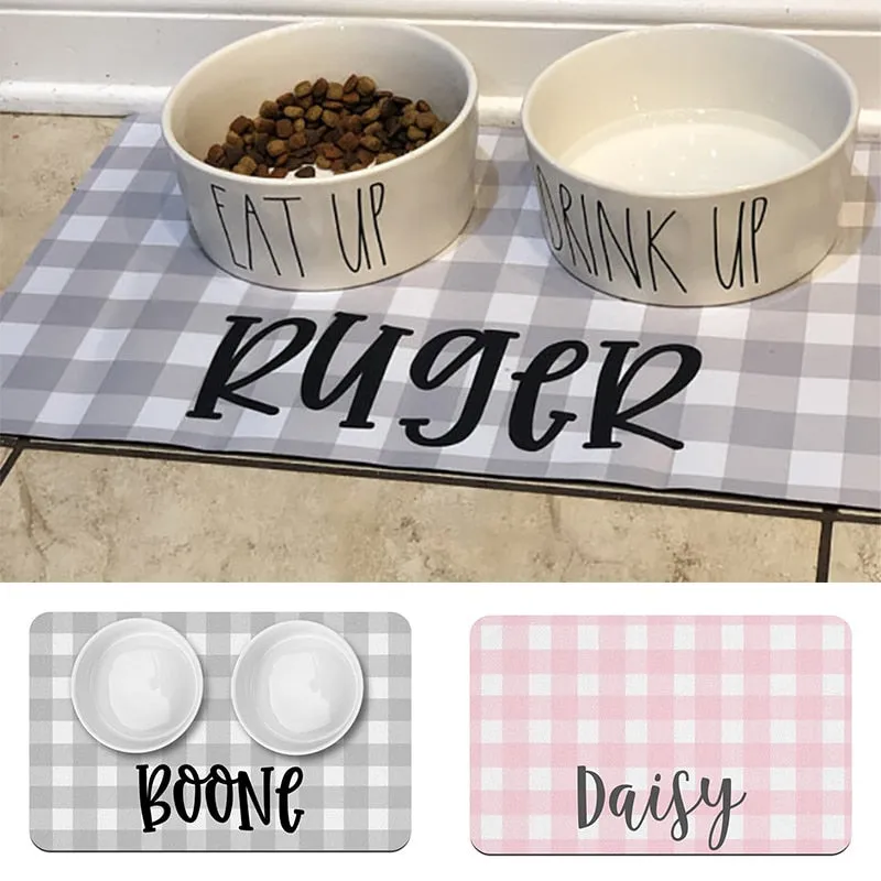 Custom Name Pet Feeding Placemat
