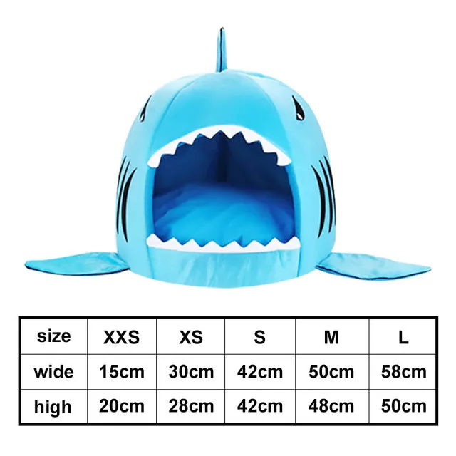 Cute Dog House Soft Kennel Shark Sleeping Sofa