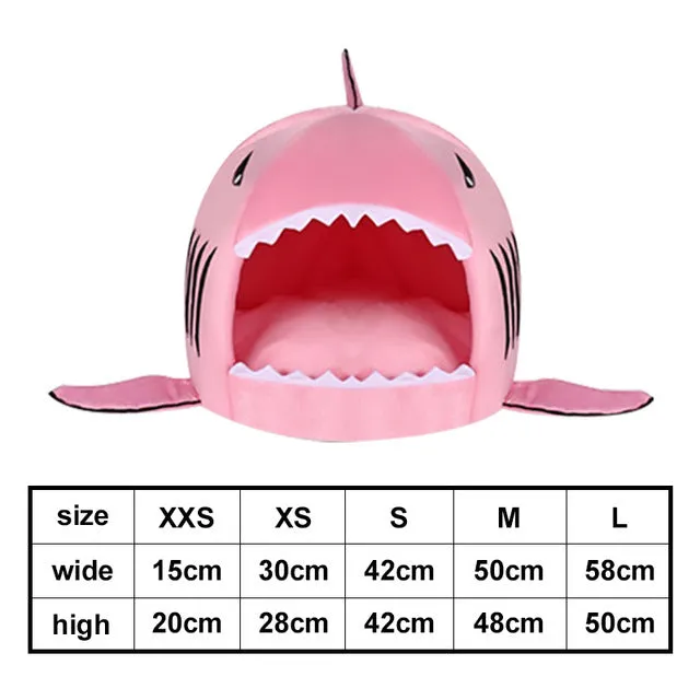 Cute Dog House Soft Kennel Shark Sleeping Sofa