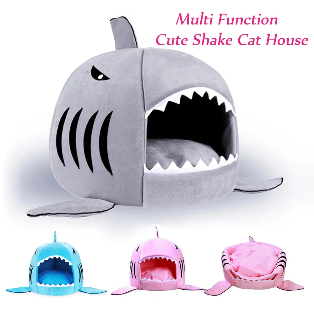 Cute Dog House Soft Kennel Shark Sleeping Sofa