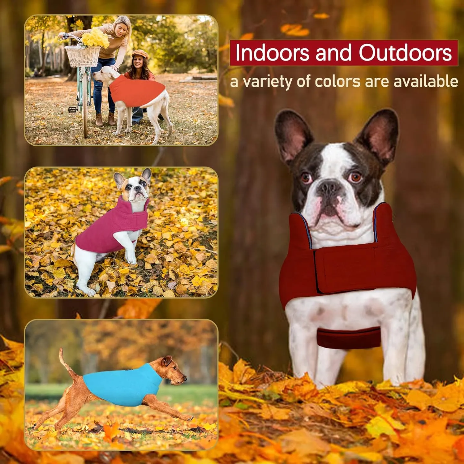 DENTRUN Windproof Winter Warm Fleece Large Dog Coat Reversible Puppy Jacket Reflective Soft Pet Vest, Cold Weather Dog Sweater Apparel Leash Access Overcoat for Large Breeds, Burgundy, XL