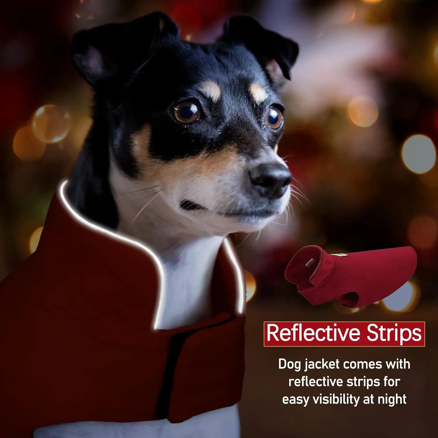 DENTRUN Windproof Winter Warm Fleece Large Dog Coat Reversible Puppy Jacket Reflective Soft Pet Vest, Cold Weather Dog Sweater Apparel Leash Access Overcoat for Large Breeds, Burgundy, XL