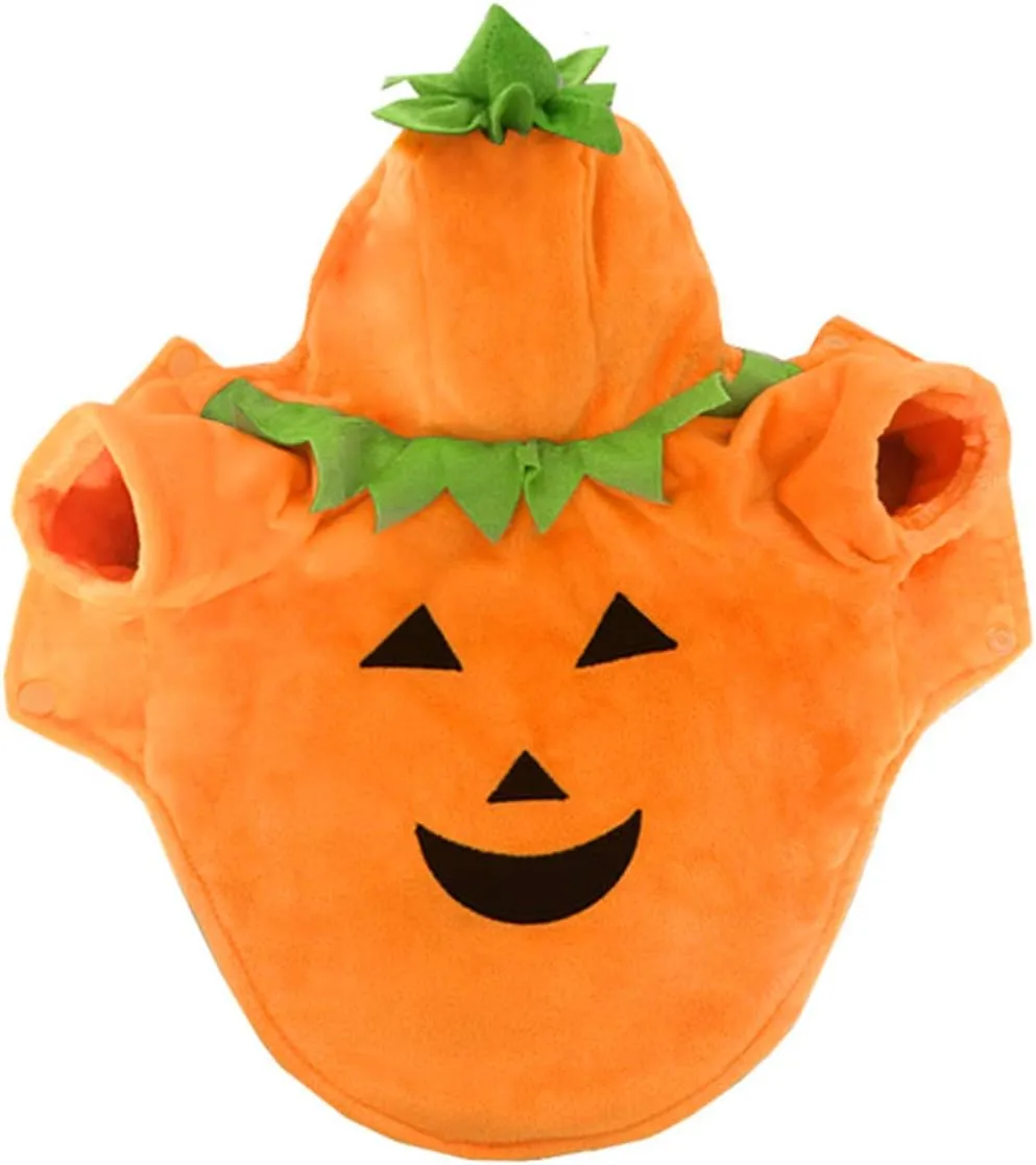 Dog Cat Halloween Pumpkin Costume Pet Cosplay Outfits Clothes Fleece Hoodie Sweater Coat Halloween Costumes for Dogs Puppy Cats