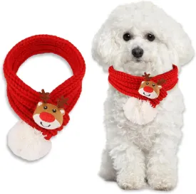Dog Cat Scarf Christmas New Year Party Cute Red Elk Decoration Supplies Dress up Puppy Xmas Winter Neck Warmer Accessories