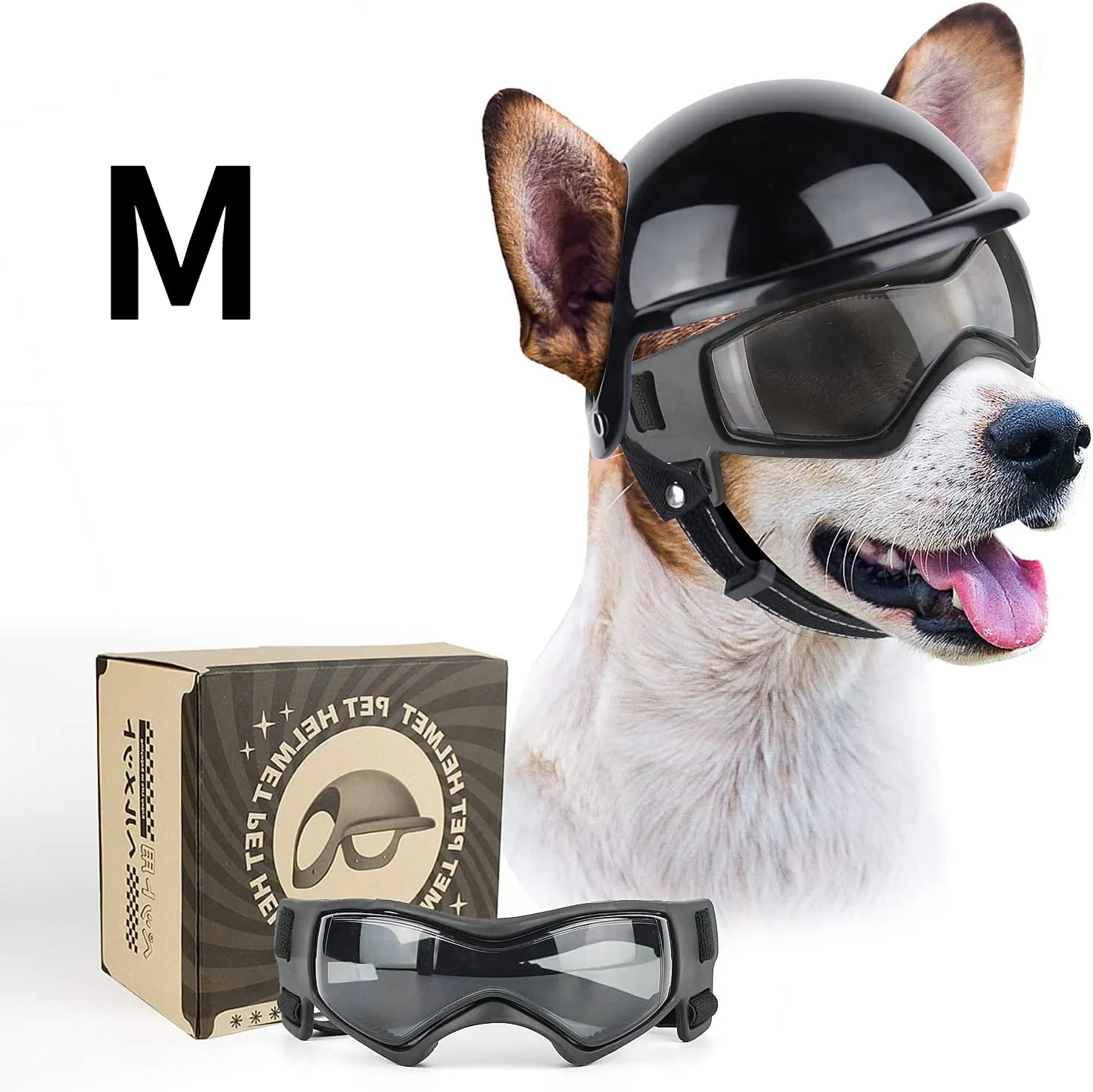 Dog Helmet & Goggles Set