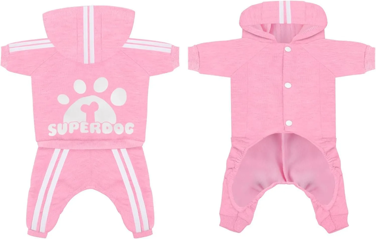 Dog Hoodie 4 Legs Jumpsuit for Small Dogs Puppy Clothes Dog Pullover Sweatshirt Cotton Doggie Winter Coat Cat Apparel (XX-Large,Pink)