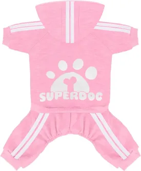 Dog Hoodie 4 Legs Jumpsuit for Small Dogs Puppy Clothes Dog Pullover Sweatshirt Cotton Doggie Winter Coat Cat Apparel (XX-Large,Pink)