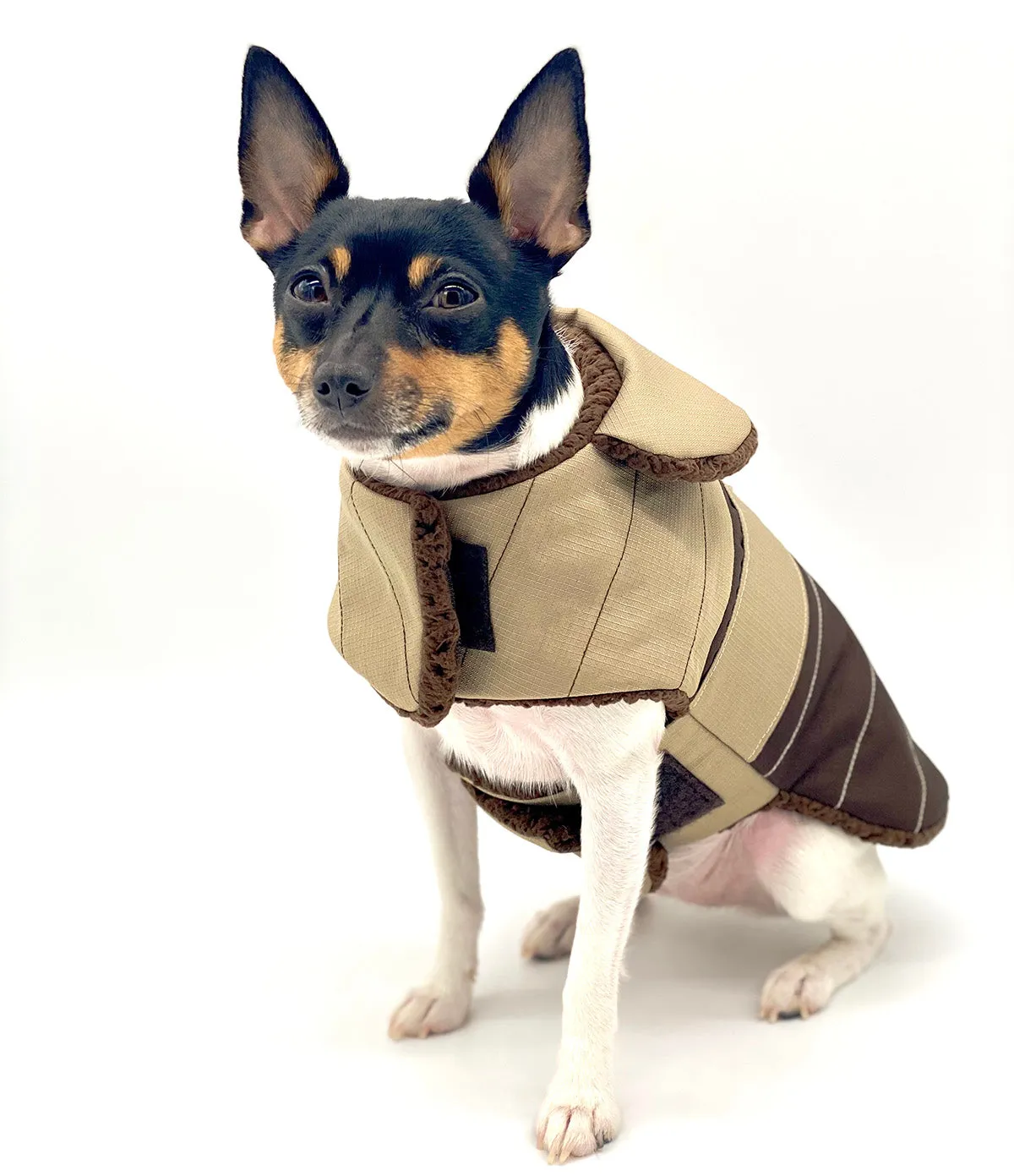 DoggieCoutureNY Water Resistant Brown & Tan Coat