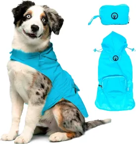 fabdog Packable Dog Raincoat (XL, Blue)