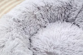Fluffy Dog Bed Cat Bed Round Fluffy Dogs Bed Small Pet Bed Calming Donut Beds Round Puppy Bed Fluffy Cat Beds Donut Cat Dog Beds for 8Kg Pet