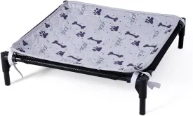 Forher Assemblable Metal Frame Puppy Elevated Dog Bed, Portable Dog Bed, Easy to Clean, Breathable mesh, Puppy cat Bed, Indoor and Outdoor use, Travel, Campingpet Bed Off The Ground,S-Black, Small