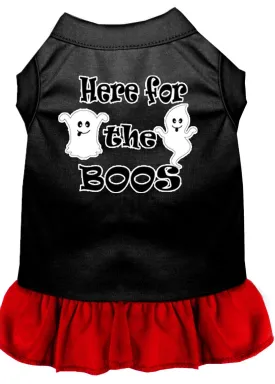 Here For The Boos Screen Print Dog Dress Black With Red Sm (10)