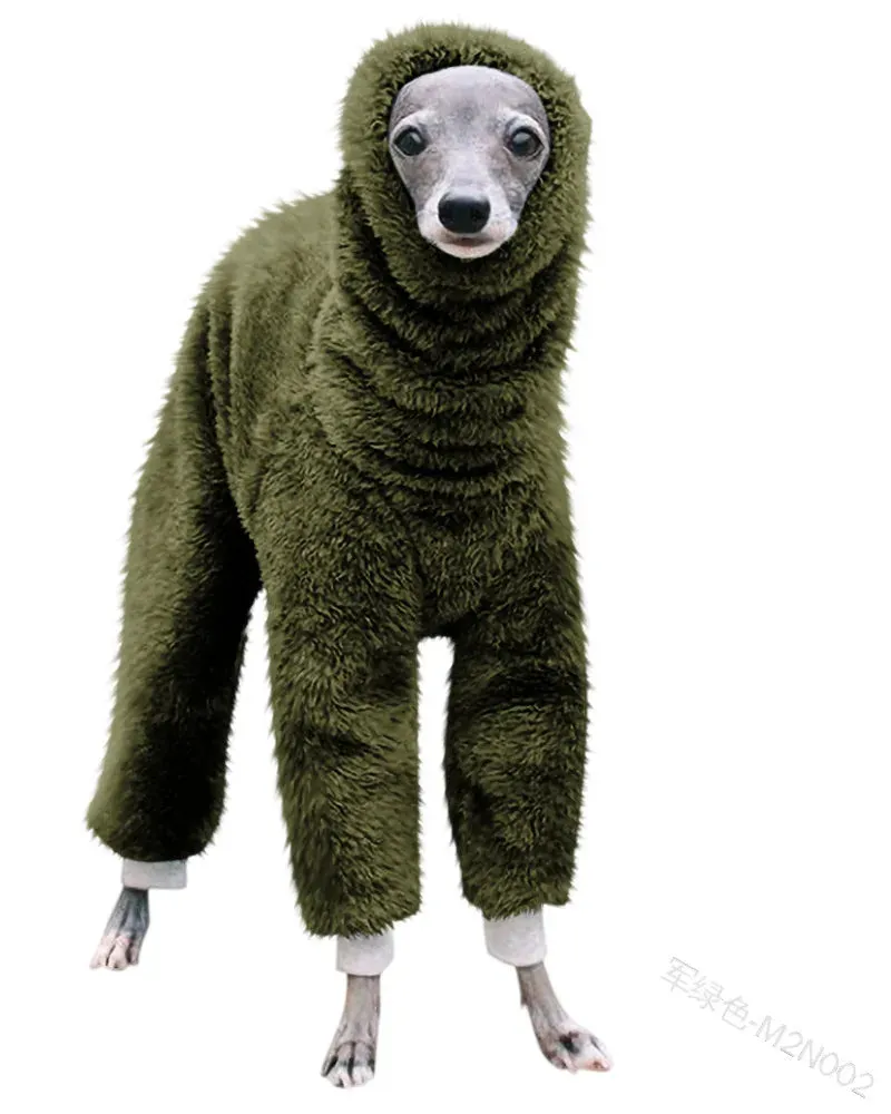 High Collar Four-Legged Dog Workwear Pants - Stylish Winter Sleepwear for Big Dogs - High Collar Pet Dog Clothes Stretching Four Legs Workwear Pants Big Dog Winter Sleepwear Jumpsuit Warm Whitbit Italian Greyhound