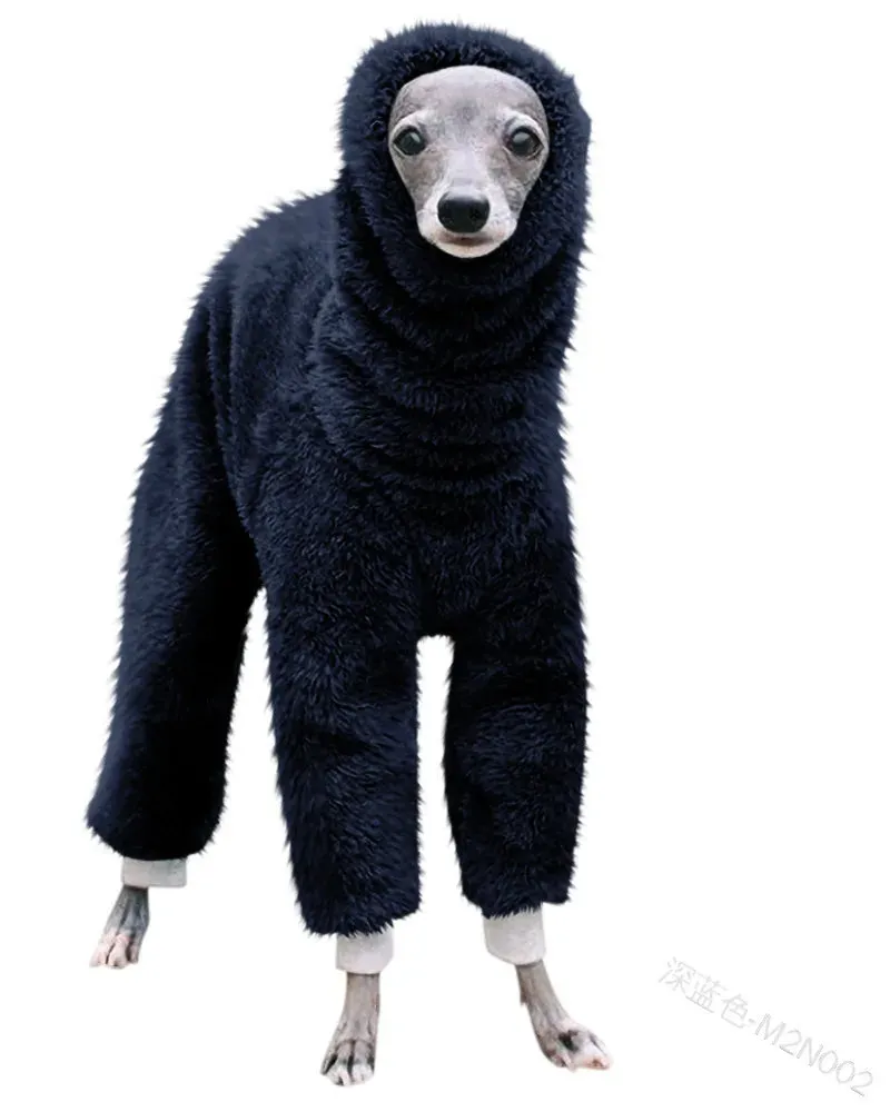 High Collar Four-Legged Dog Workwear Pants - Stylish Winter Sleepwear for Big Dogs - High Collar Pet Dog Clothes Stretching Four Legs Workwear Pants Big Dog Winter Sleepwear Jumpsuit Warm Whitbit Italian Greyhound