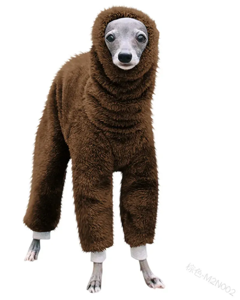 High Collar Four-Legged Dog Workwear Pants - Stylish Winter Sleepwear for Big Dogs - High Collar Pet Dog Clothes Stretching Four Legs Workwear Pants Big Dog Winter Sleepwear Jumpsuit Warm Whitbit Italian Greyhound