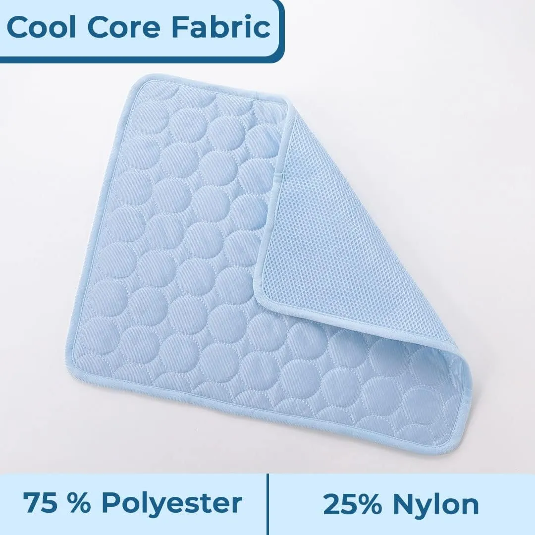 Kuber Industries Rectangular Dog & Cat Bed|Premium Cool Ice Silk Polyester With Bottom Mesh|MultiUtility Self-Cooling Pad For Dog & Cat|Light-weight & Durable Dog Bed|ZQCJ001LB-L|Light Blue(Pack Of 3)