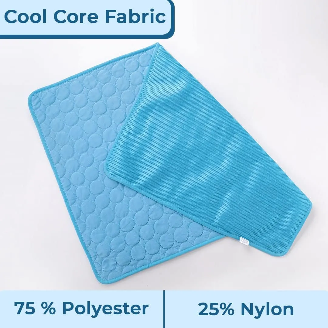 Kuber Industries Rectangular Dog & Cat Bed|Premium Cool Ice Silk with Polyester With Bottom Mesh|Multi-Utility Self-Cooling Pad For Dog & Cat|Light-weight & Durable Dog Bed|ZQCJ001B-S|Blue (Pack Of 6)