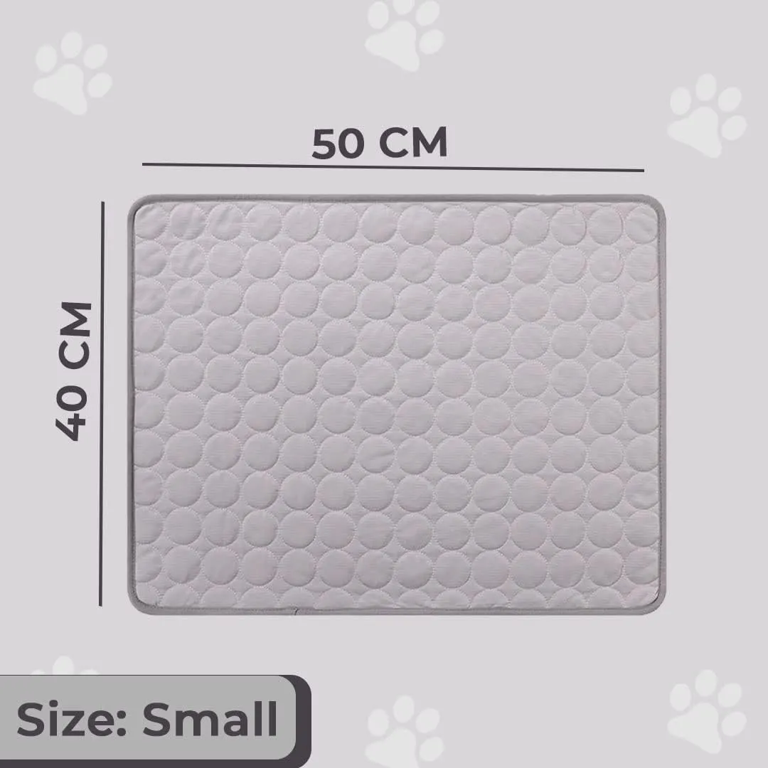 Kuber Industries Rectangular Dog & Cat Bed|Premium Cool Ice Silk with Polyester With Bottom Mesh|Multi-Utility Self-Cooling Pad For Dog & Cat|Light-weight & Durable Dog Bed|ZQCJ001G-S|Grey (Pack Of 3)