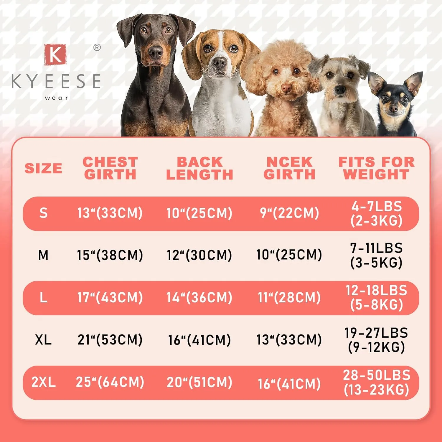 KYEESE Waffle Dog Shirts for Small Dogs Soft Stretchy T-Shirts Lightweight Puppy Tank Top Sleeveless Pet Vest with Cute Pocket and Plaid Patchwork for Daily Wear, Large