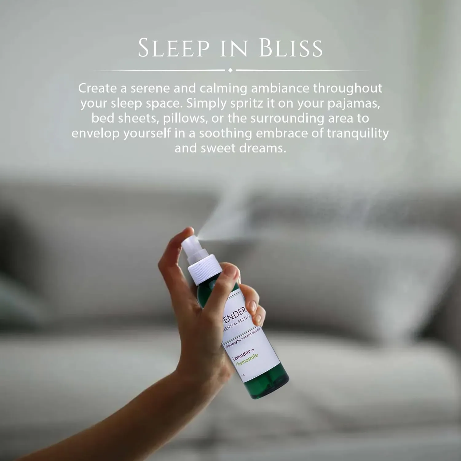 Lavender Sleep Spray for Pillows, Linens & Pajamas  Natural Calming Lavender & Chamomile Aromatherapy Mist with Amethyst & Reiki Energy. Deep Sleep   Bedtime Relaxation for Adults & Kids. 4 ounce (1)