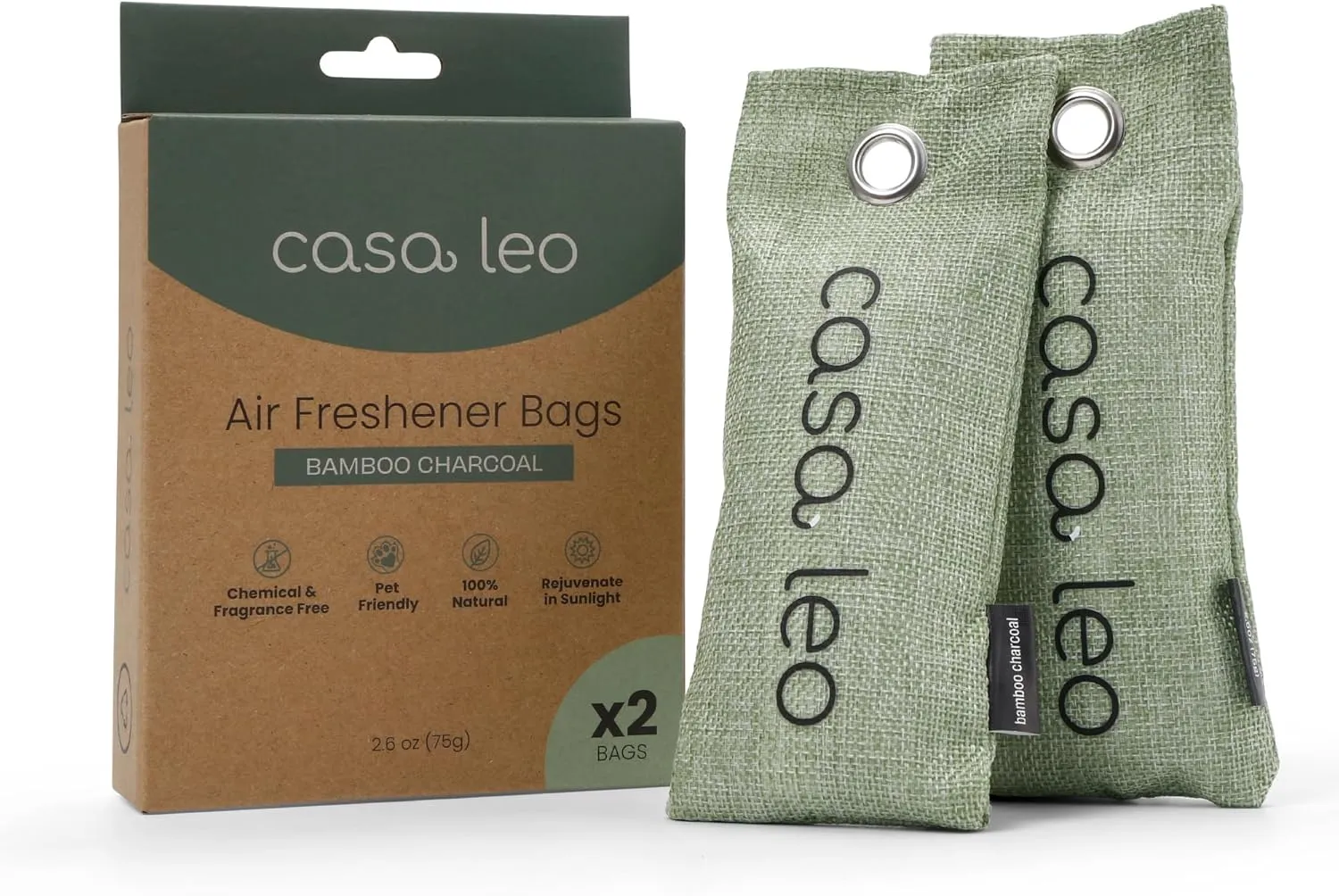 Leo's Loo Too by Casa Leo I Charcoal Replacement Bags I Made of Bamboo Charcoal I Removes Odors
