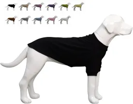 Lovelonglong Ribbed Dog T-Shirt Cotton Knitted Dog Sweaters for All Season Pet T-Shirts for Large Medium Small Dogs Black S