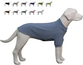 Lovelonglong Ribbed Dog T-Shirt Cotton Knitted Dog Sweaters for All Season Pet T-Shirts for Large Medium Small Dogs Grayish Blue 3XL