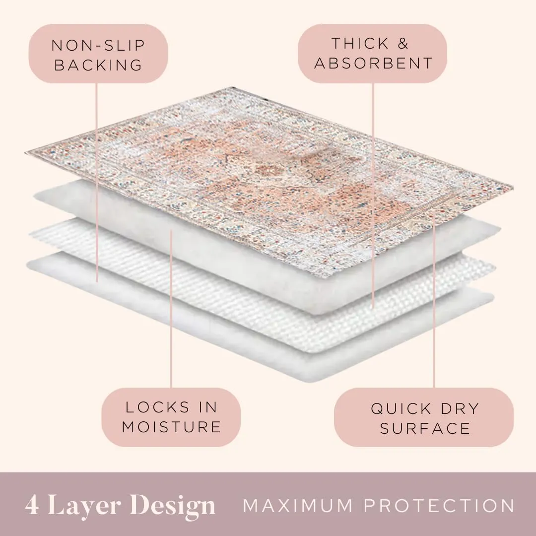 Lovewag Washable Pee Pads for Dogs | Anti Slip Reusable Pee Pads | Super Absorbent and 100% Waterproof Puppy Pee Pads | Leak-Proof Training Pad | Washable Dog Pads (Rustic Terracotta)