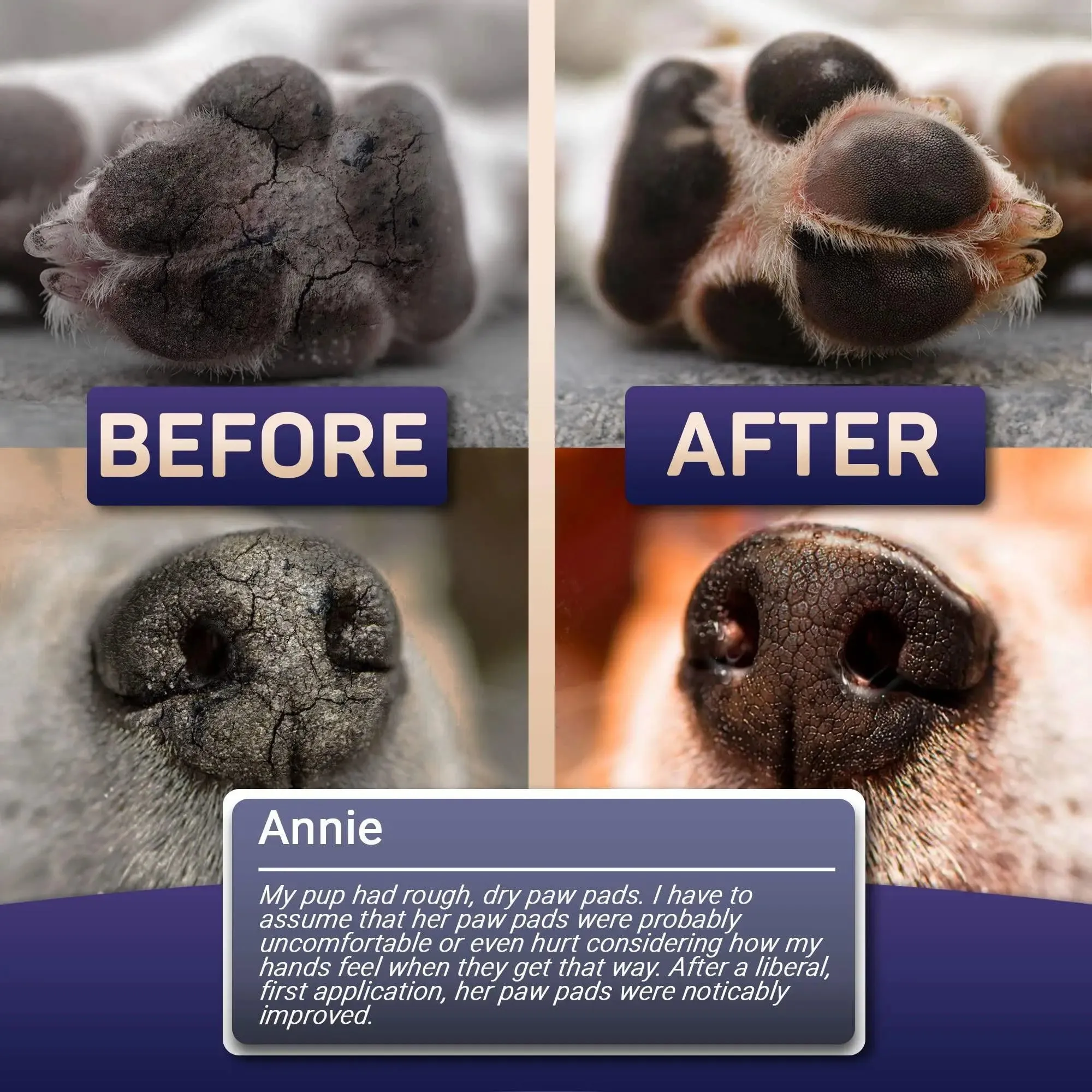 Natural Dog/Cat Paw Balm Protection for Hot Pavement, Dry Paws and Nose